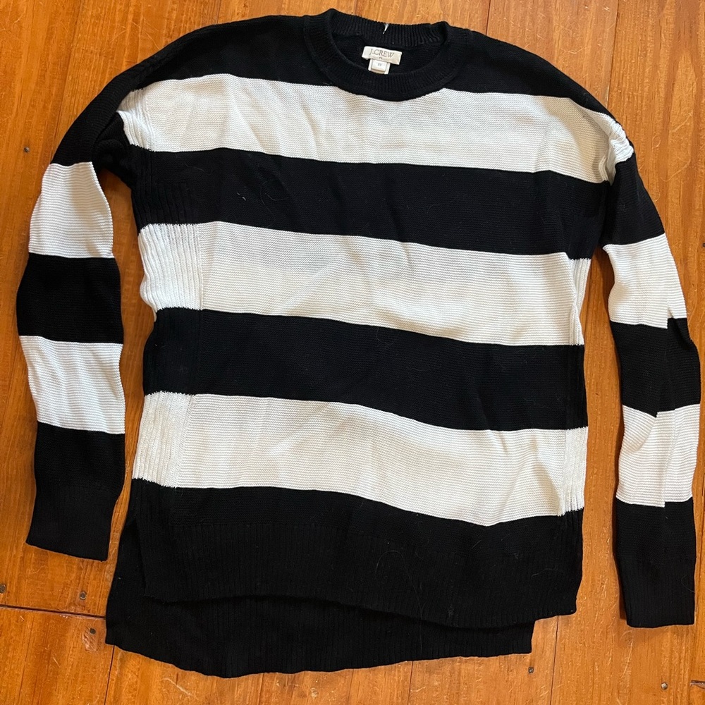 J.Crew black and white stripped sweater.